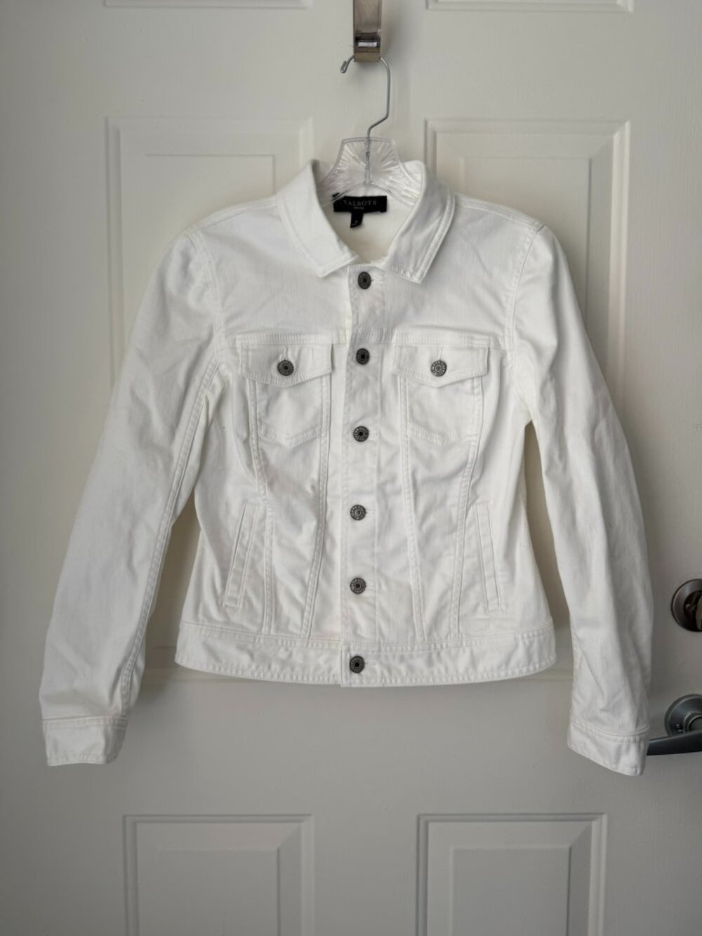 Talbots Petite White Jean Jacket